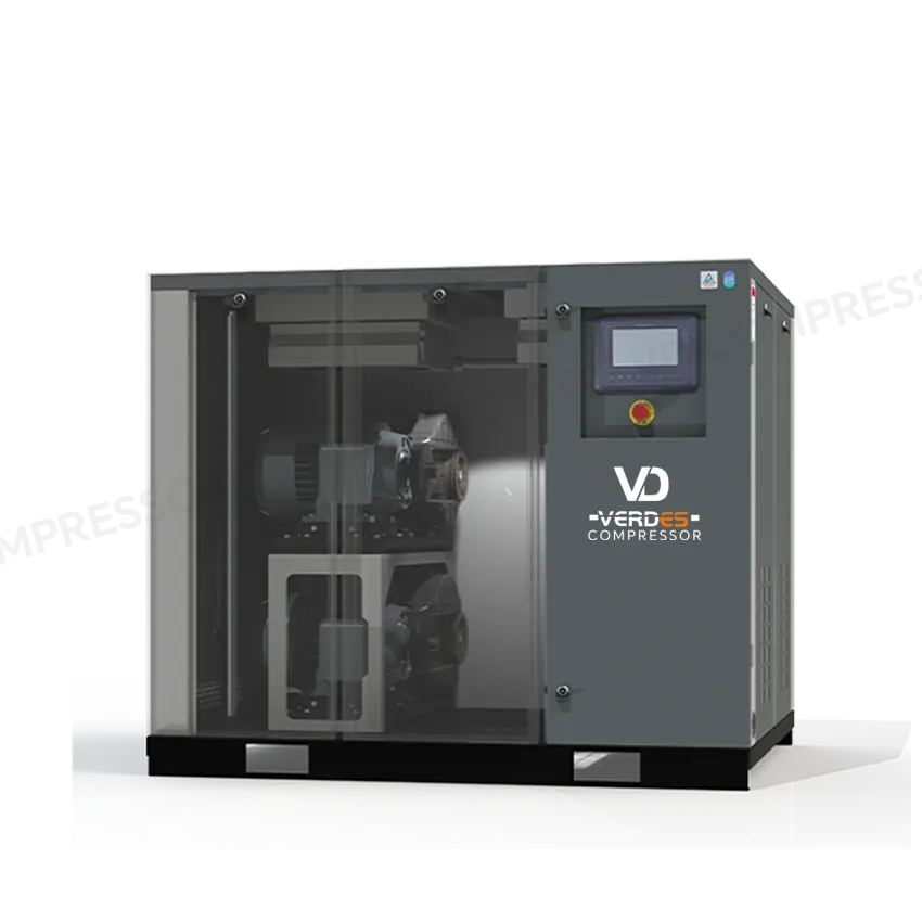 Internal view of a VD scroll compressor undergoing rigorous performance and endurance testing