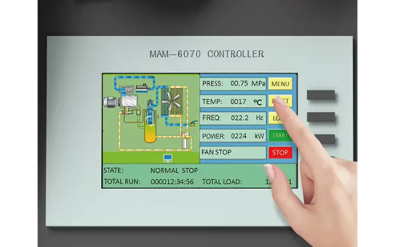 Intelligent control panel of industrial screw air compressor for pressure monitoring and stable operation