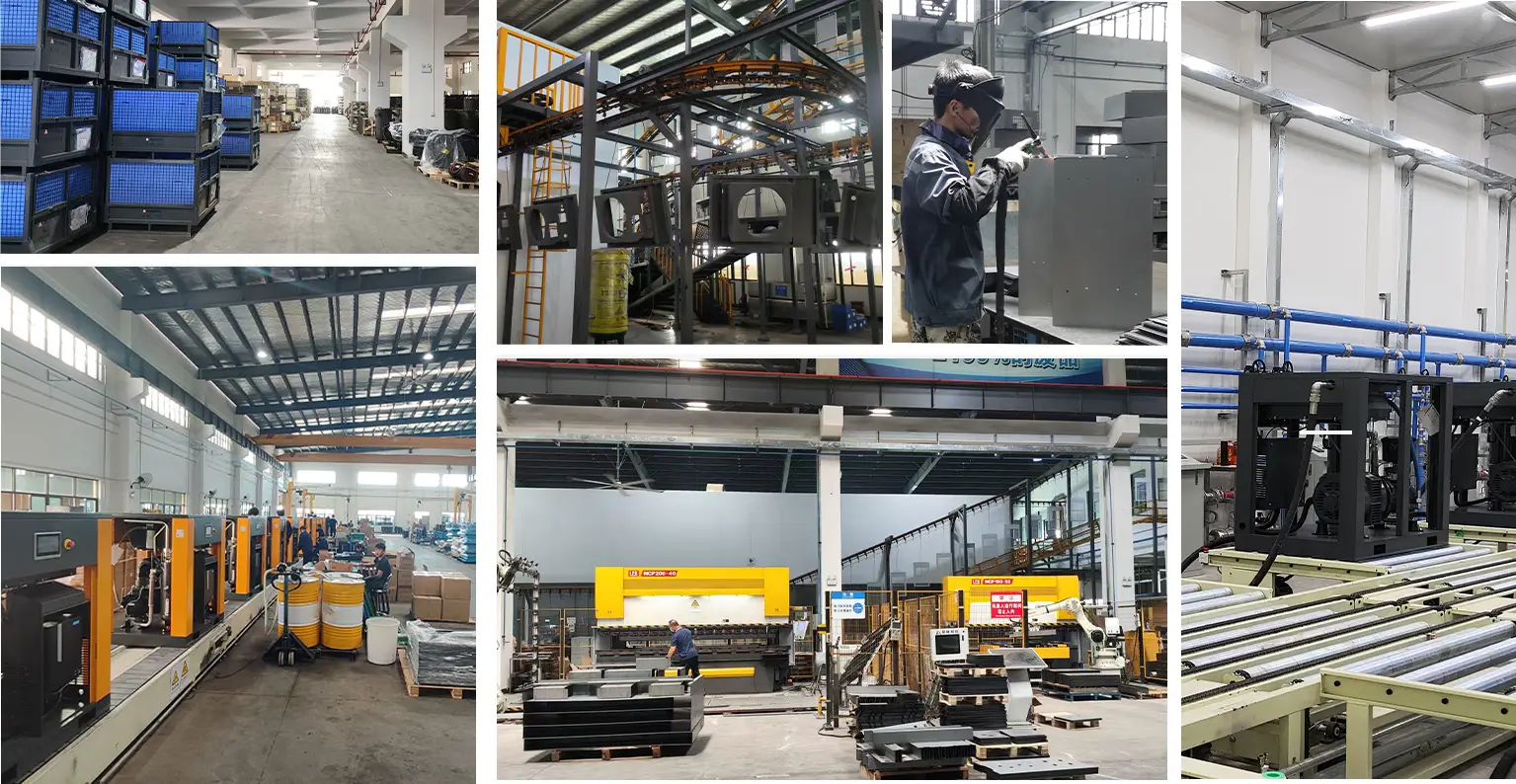 Standardized air compressor production process from component assembly to final inspection