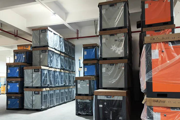 Professional storage warehouse for industrial air compressors